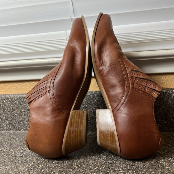 Durango Slip On Brown Leather Classic Western Ankle Bootie Womens 9M Pointed Toe - Picture 6 of 12